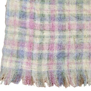 Saks Fifth Avenue Wool‎ Woven Lap Blanket Pastel 48x69"